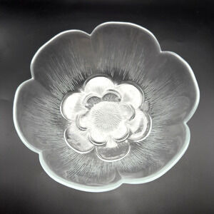 Vintage Clear Glass Flower Bowl Turkish 7"